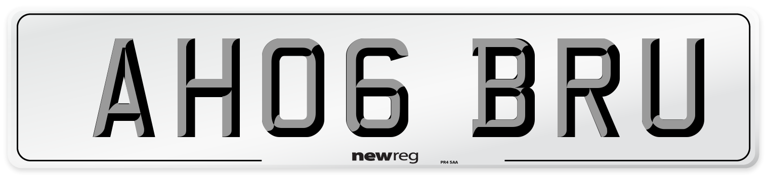 AH06 BRU Number Plate from New Reg